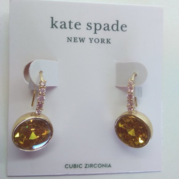 Kate Spade New Amber Cubic Zirconia Drop Earrings